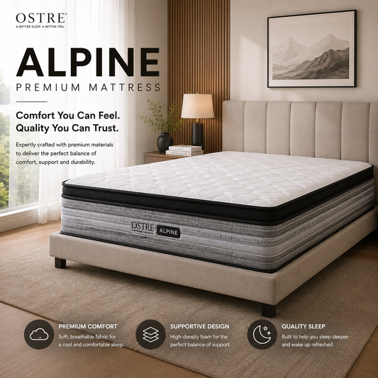 Tilam OSTRE ALPINE 10.5” Medium Firm Mattress With Pocket Spring and High Density Memory Foam