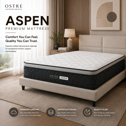 Tilam OSTRE ASPEN 10.5” Firm Mattress with Pocket Spring and High Density Memory Foam