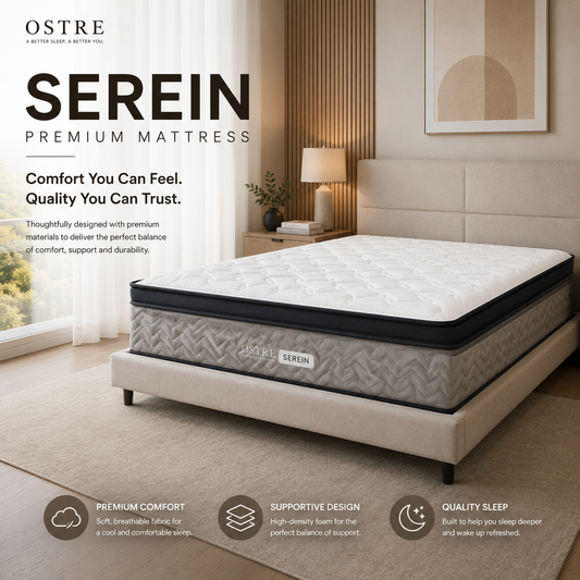 Tilam OSTRE SEREIN 10.5” Firm Mattress with Latex and Pocket Spring High Density Foam